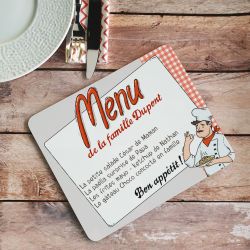 Dessous de plat personnalisé avec votre nom et votre menu !