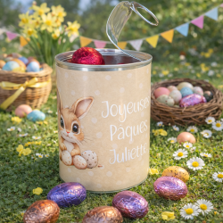 Boîte surprise de conserve de Pâques personnalisée avec chocolats