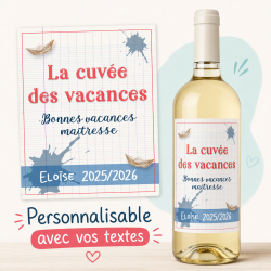 Etiquette bouteille vin Maitre / maitresse /nounou /atsem...