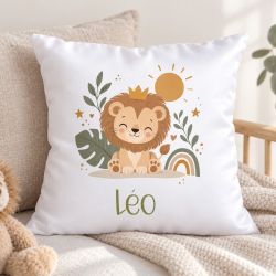 Coussin enfant personnalisé avec prénom – Modèle Petit Lion 