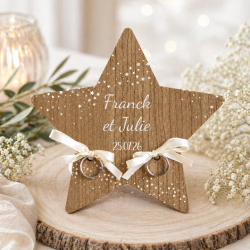 Porte alliances en bois étoile imprimé