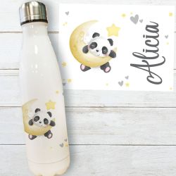 Gourde ou bouteille personnalisée pour enfant Panda lune