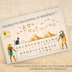 Carte personnalisable "Sauras tu décoder ce message ?" Egypte
