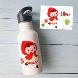 Gourde ou bouteille personnalisée pour enfant Petit chaperon rouge