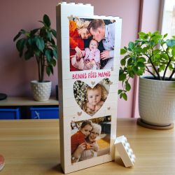 Support photo en briques de construction style Lego 3 photos