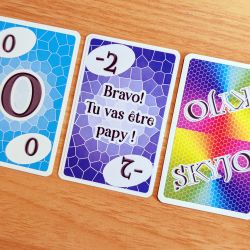 Sticker annonce grossesse pour carte Skyjo – Demande parrain / marraine