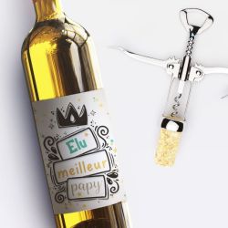 Etiquette bouteille vin Elu Meilleur Papy