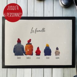 Tapis famille personnalisé Hiver