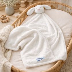 Couverture bébé personnalisée | Prénom brodé | Plaid poussette