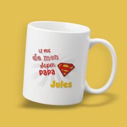 Mug personnalisable recto Super papa - superman