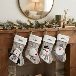 Chaussette de Noël personnalisée avec prénom brodé – Botte de Noël à personnaliser