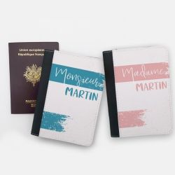 Duo de protèges passeports personnalisables | Pastel