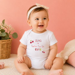 Body bébé personnalisé Born to be cute avec prénom