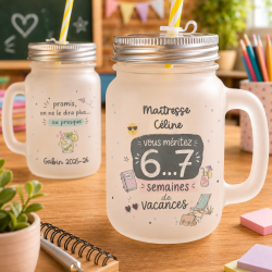 Jarre en verre personnalisée Six-Seven ! | Cadeau fin d'année scolaire originale