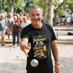 T-shirt Pétanque Apéro Sieste – Cadeau humoristique pour Papy et amateur de pétanque