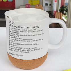 Mug et sa base en liège Bref. pour maître